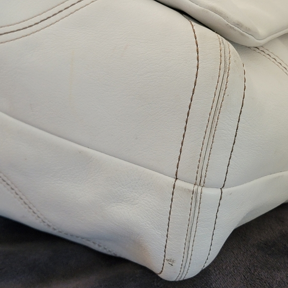 Coach 2007 White Leather Soho Satchel Tote Bag Purse 6468 Shopper Neutrals - Picture 8 of 16